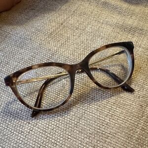 Prada PR 17WV Tortoiseshell Cat-Eye Glasses with Gold Temples